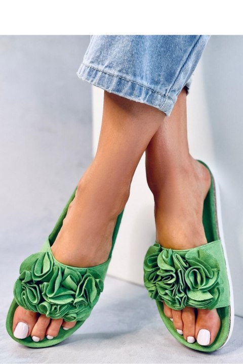 Sandał Klapki z kwiatami RIZZO GREEN - Inello Inello Sandał Klapki z kwiatami RIZZO GREEN - Inello Inello