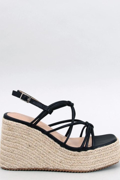 Sandałki espadryle na koturnie PASCAI BLACK - Inello Inello Sandałki espadryle na koturnie PASCAI BLACK - Inello Inello