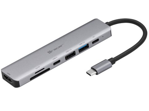 ADAPTER TRACER A-2, USB Type-C z czytnikiem kart, HDMI 4K, USB 3.0, PDW 60W ADAPTER TRACER A-2, USB Type-C z czytnikiem kart, HDMI 4K, USB 3.0, PDW 60W