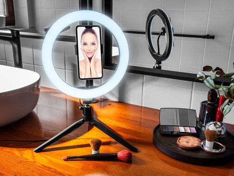 Lampa pierścieniowa TRACER RING 26cm z mini statywem Lampa pierścieniowa TRACER RING 26cm z mini statywem