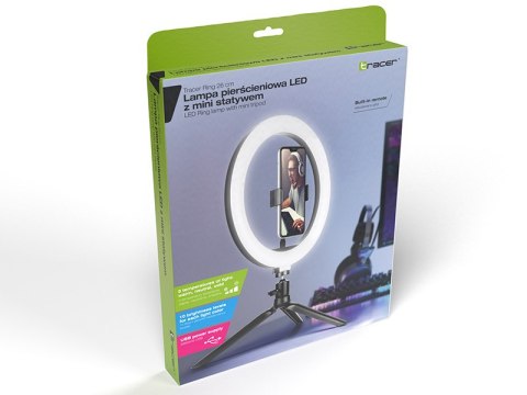 Lampa pierścieniowa TRACER RING 26cm z mini statywem Lampa pierścieniowa TRACER RING 26cm z mini statywem