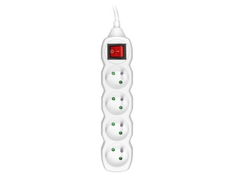 Przedłużacz TRACER PowerCord 3,0m (4 gniazda, wyłącznik, white) Przedłużacz TRACER PowerCord 3,0m (4 gniazda, wyłącznik, white)