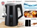 AD 1345 black Czajnik metalowy led z regulacją temperatury 1,7l strix