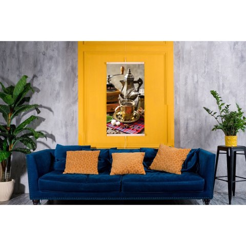 Grzejnik na podczerwień - giętki panel grzewczy 430W TRIO wzór 5 kawa, wymiary 100x57cm z regulatorem Grzejnik na podczerwień - giętki panel grzewczy 430W TRIO wzór 5 kawa, wymiary 100x57cm z regulatorem