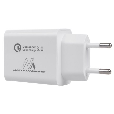 Ładowarka sieciowa 20W Maclean, PD, Power Delivery, Qualcomm Quick Charge, QC 3.0, 5V3A/9V2.22A/12V1.67A, biała, MCE485W Ładowarka sieciowa 20W Maclean, PD, Power Delivery, Qualcomm Quick Charge, QC 3.0, 5V3A/9V2.22A/12V1.67A, biała, MCE485W