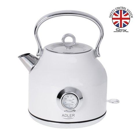 AD 1346 white Czajnik metalowy z termometrem 1,7l strix