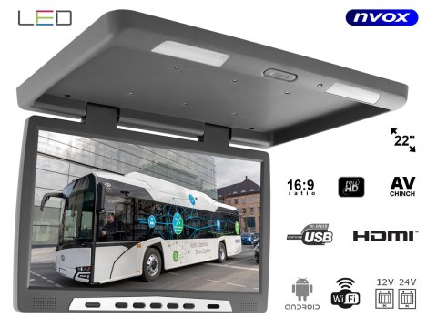 Monitor podwieszany podsufitowy led 22cali z systemem android usb fm bt wifi 12v/24v Monitor podwieszany podsufitowy led 22cali z systemem android usb fm bt wifi 12v/24v