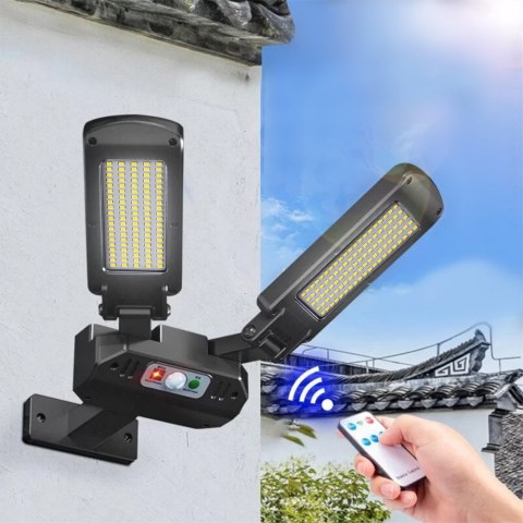 Solarna lampa uliczna LED z czujnikiem ruchu i pilotem Maclean IP54, 5W, 2x450lm, 6500K, Li-ion 2400 mAh, 3 tryby pracy MCE447 Solarna lampa uliczna LED z czujnikiem ruchu i pilotem Maclean IP54, 5W, 2x450lm, 6500K, Li-ion 2400 mAh, 3 tryby pracy MCE447