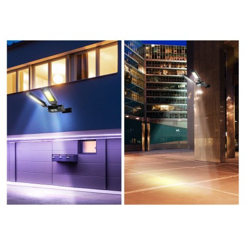 Solarna lampa uliczna LED z czujnikiem ruchu i pilotem Maclean IP54, 5W, 2x450lm, 6500K, Li-ion 2400 mAh, 3 tryby pracy MCE447 Solarna lampa uliczna LED z czujnikiem ruchu i pilotem Maclean IP54, 5W, 2x450lm, 6500K, Li-ion 2400 mAh, 3 tryby pracy MCE447