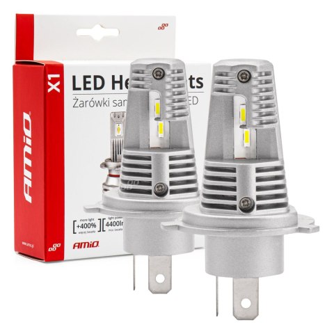 Żarówki samochodowe led seria x1 h4/h19 6500k canbus amio-02965 Żarówki samochodowe led seria x1 h4/h19 6500k canbus amio-02965