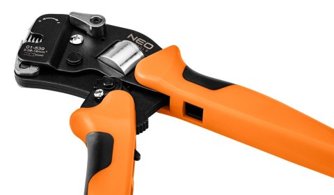 Szczypce do zaciskania końcówek tulejkowych CRV 230mm, samonastawne 0.08 -16 mm2, AWG 26-5 Szczypce do zaciskania końcówek tulejkowych CRV 230mm, samonastawne 0.08 -16 mm2, AWG 26-5