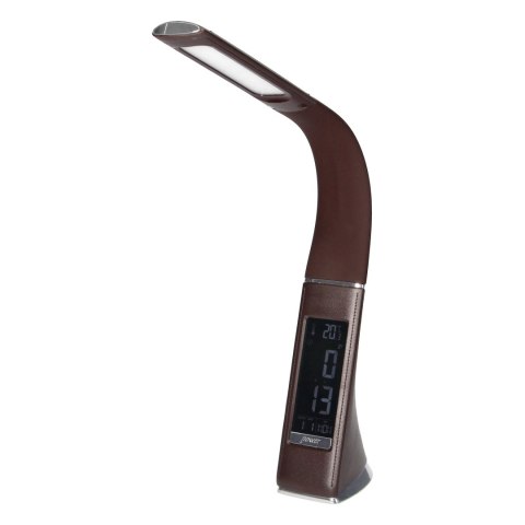 DOLOMIT LED 5W, lampka biurkowa z budzikiem, 400lm, 4000K, brązowa DOLOMIT LED 5W, lampka biurkowa z budzikiem, 400lm, 4000K, brązowa