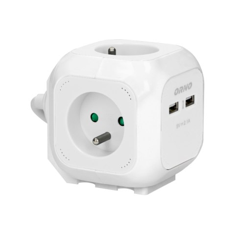 Przedłużacz 4 krotny 2P+Z, ładowarka 2xUSB, 1,4m H05VV-F 3x1mm2, biały Przedłużacz 4 krotny 2P+Z, ładowarka 2xUSB, 1,4m H05VV-F 3x1mm2, biały