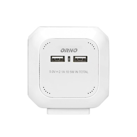 Przedłużacz 4 krotny 2P+Z, ładowarka 2xUSB, 1,4m H05VV-F 3x1mm2, biały Przedłużacz 4 krotny 2P+Z, ładowarka 2xUSB, 1,4m H05VV-F 3x1mm2, biały