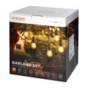 Zestaw girlanda oświetleniowa -1 sznur 20m (20 opraw) + 20 żarówek LED 1W E27, 3000K - ciepła + 1 żarówka gratis!