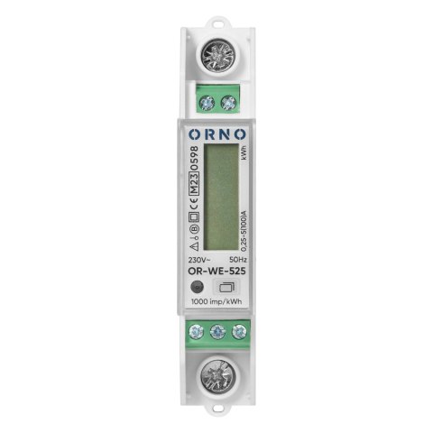 1-fazowy licznik energii elektrycznej, 100A, port RS-485, MID, 1 moduł, DIN TH-35mm, PV 1-fazowy licznik energii elektrycznej, 100A, port RS-485, MID, 1 moduł, DIN TH-35mm, PV