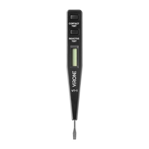 Elektroniczny próbnik napięcia 5w1, test obecności, pomiar, indukcja, ciągłość, polaryzacja DC, czarny Elektroniczny próbnik napięcia 5w1, test obecności, pomiar, indukcja, ciągłość, polaryzacja DC, czarny