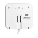 Kwadratowa listwa zasilająca z ładowarką USB 3x2P+Z (Schuko), 2xUSB-A, kabel 3x1,5mm2, 1,4m