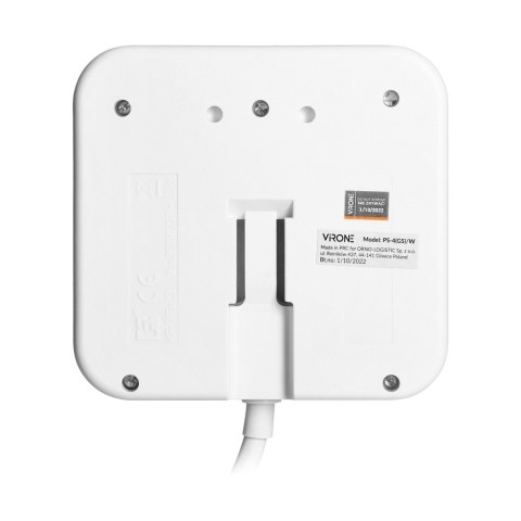 Kwadratowa listwa zasilająca z ładowarką USB 3x2P+Z (Schuko), 2xUSB-A, kabel 3x1,5mm2, 1,4m Kwadratowa listwa zasilająca z ładowarką USB 3x2P+Z (Schuko), 2xUSB-A, kabel 3x1,5mm2, 1,4m