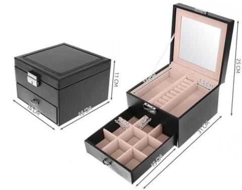 Kuferek na biżuterię - czarny K8898 Beautylushh Kuferek na biżuterię - czarny K8898 Beautylushh