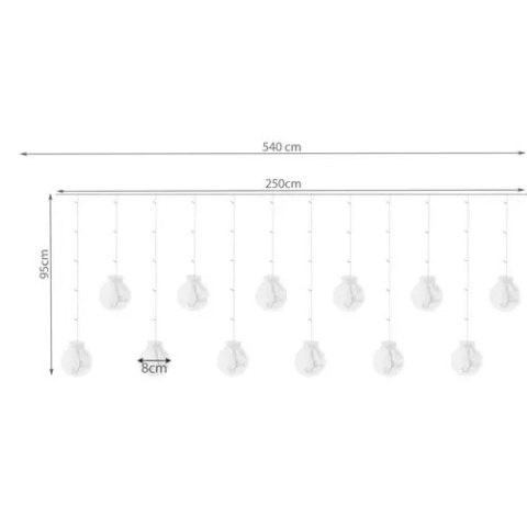 Kurtyna świetlna 108LED USB- zimny biały KŚ19770 Kurtyna świetlna 108LED USB- zimny biały KŚ19770
