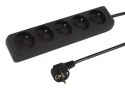 98-071# Przedłużacz sieciowy pr-570p 5-gniazd z uziemieniem 1,5m czarny 3x1,5mm