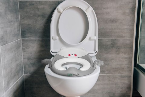 Nakładka na toaletę dla dzieci uchwyty miękka poduszka szara ECOTOYS Nakładka na toaletę dla dzieci uchwyty miękka poduszka szara ECOTOYS