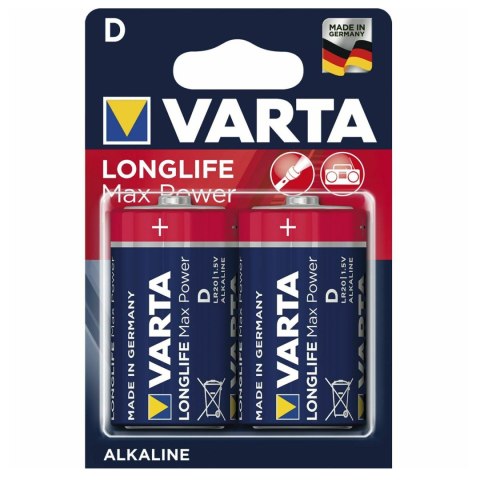2x bateria R-20 R20 D 1,5V alkaliczna Varta Longlife Max Power 2x bateria R-20 R20 D 1,5V alkaliczna Varta Longlife Max Power