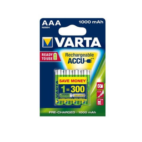 4x akumulatorki R-03 R03 AAA 1000mAh Varta Ready2use 4x akumulatorki R-03 R03 AAA 1000mAh Varta Ready2use