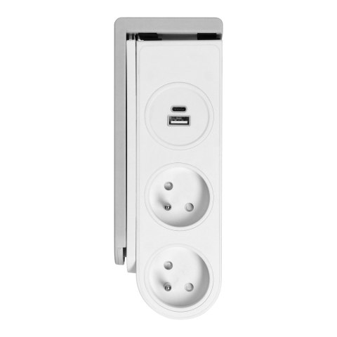 Listwa zasilająca biurkowa z ładowarką USB i sprężynowym zaciskiem mocującym Listwa zasilająca biurkowa z ładowarką USB i sprężynowym zaciskiem mocującym