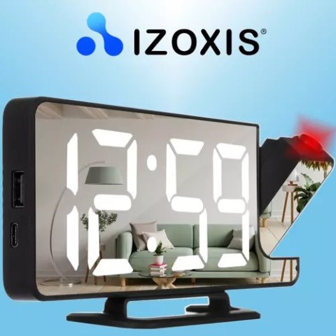 Budzik- zegar LED z projektorem Izoxis 19576 Budzik- zegar LED z projektorem Izoxis 19576