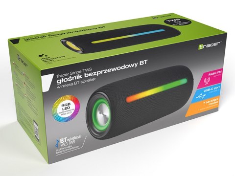 Głośniki TRACER Stripe TWS BT RGB Głośniki TRACER Stripe TWS BT RGB