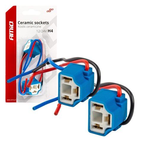 Kostki ceramiczne kątowe h4 gniazdo wtyczka amio-03053 Kostki ceramiczne kątowe h4 gniazdo wtyczka amio-03053