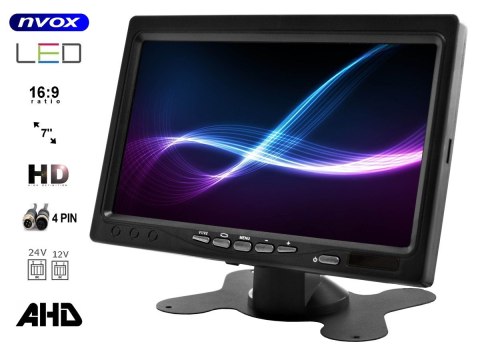 Nvox ahm607 dual monitor samochodowy wolnostojący lcd 7cali cali ahd/hd 4pin z ramką 12/24v Nvox ahm607 dual monitor samochodowy wolnostojący lcd 7cali cali ahd/hd 4pin z ramką 12/24v