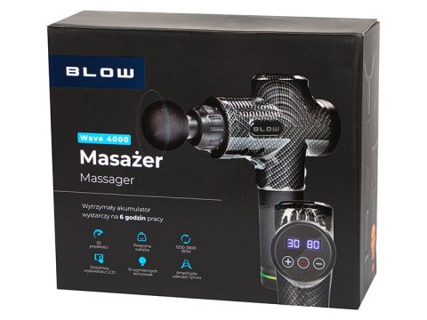 44-340# Pistolet do masażu masażer blow wave 4000 + 10 końcówek + walizka 44-340# Pistolet do masażu masażer blow wave 4000 + 10 końcówek + walizka