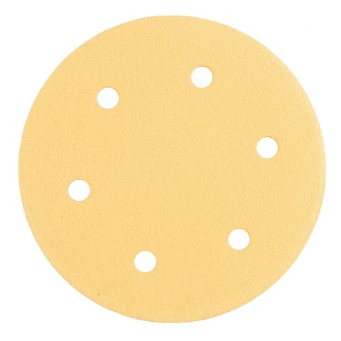 Papier ścierny na rzep 225 mm, K120, 5 szt., z 6 otworami do szlifierki 59G264, 59G265 Papier ścierny na rzep 225 mm, K120, 5 szt., z 6 otworami do szlifierki 59G264, 59G265