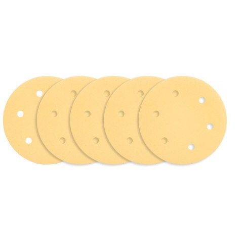 Papier ścierny na rzep 225 mm, K180, 5 szt., z 6 otworami do szlifierki 59G264, 59G265 Papier ścierny na rzep 225 mm, K180, 5 szt., z 6 otworami do szlifierki 59G264, 59G265