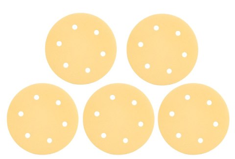 Papier ścierny na rzep 225 mm, K180, 5 szt., z 6 otworami do szlifierki 59G264, 59G265 Papier ścierny na rzep 225 mm, K180, 5 szt., z 6 otworami do szlifierki 59G264, 59G265