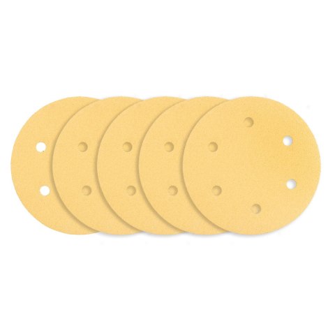 Papier ścierny na rzep 225 mm, K80, 5 szt., z 6 otworami do szlifierki 59G264, 59G265 Papier ścierny na rzep 225 mm, K80, 5 szt., z 6 otworami do szlifierki 59G264, 59G265
