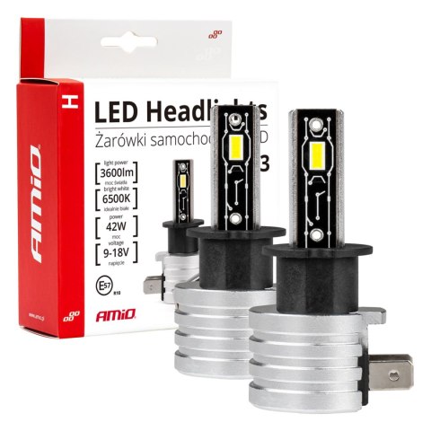 Żarówki samochodowe led seria h-mini h3 6500k canbus amio-03330 Żarówki samochodowe led seria h-mini h3 6500k canbus amio-03330