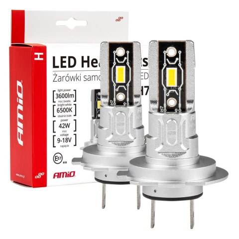 Żarówki samochodowe led seria h-mini h7 h18 6500k canbus amio-03332 Żarówki samochodowe led seria h-mini h7 h18 6500k canbus amio-03332
