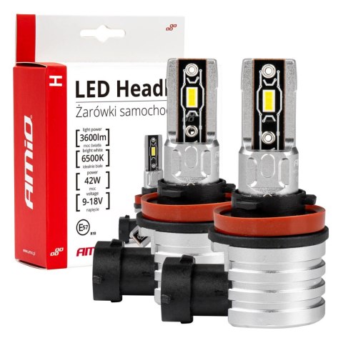 Żarówki samochodowe led seria h-mini h8 h9 h11 h16 6500k canbus amio-03333 Żarówki samochodowe led seria h-mini h8 h9 h11 h16 6500k canbus amio-03333