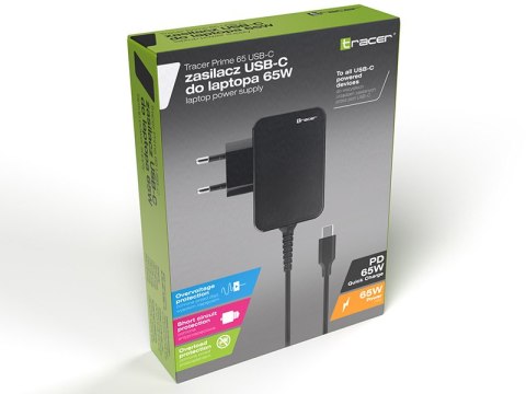 Zasilacz do notebooka TRACER Prime 65W USB-C Zasilacz do notebooka TRACER Prime 65W USB-C