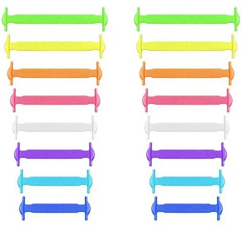 DA10B Sznurowadła silikonowe bez wiązania rainbow DA10B Sznurowadła silikonowe bez wiązania rainbow