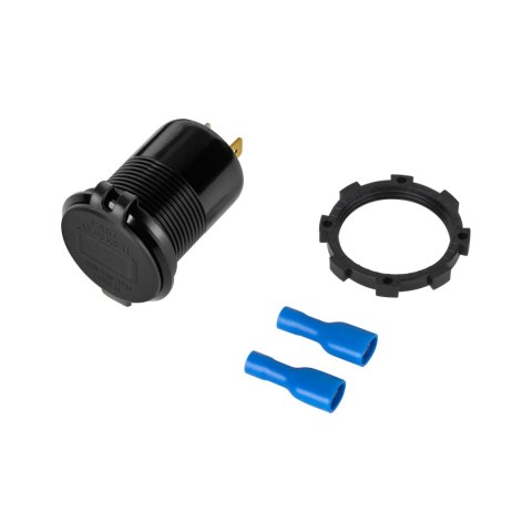 Ładowarka samochodowa USB+USB typu C z funkcją Quick Charge, Power Delivery i miernikiem napięcia 63W Ładowarka samochodowa USB+USB typu C z funkcją Quick Charge, Power Delivery i miernikiem napięcia 63W