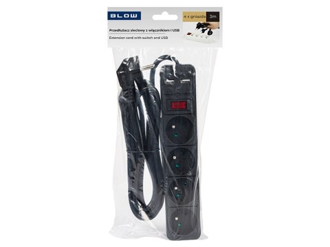 98-078# Przedłużacz sieciowy pr-470wsp/usb 4-gniazda+usb z uziemieniem+wyłącznik 3m czarny 3x1,5mm 98-078# Przedłużacz sieciowy pr-470wsp/usb 4-gniazda+usb z uziemieniem+wyłącznik 3m czarny 3x1,5mm