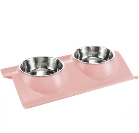 DA119A Podwójna miska dla psa kota pink DA119A Podwójna miska dla psa kota pink