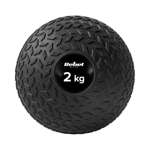 Mała piłka lekarska do ćwiczeń rehabilitacyjna Slam Ball 23cm 2kg, REBEL ACTIVE Mała piłka lekarska do ćwiczeń rehabilitacyjna Slam Ball 23cm 2kg, REBEL ACTIVE