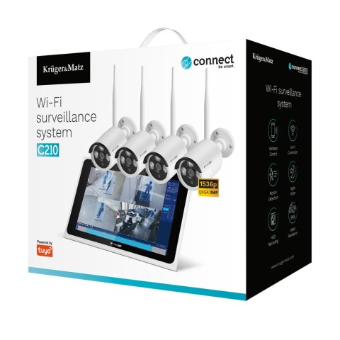 Zestaw do monitoringu WiFi Kruger&Matz Connect C210 Tuya Zestaw do monitoringu WiFi Kruger&Matz Connect C210 Tuya