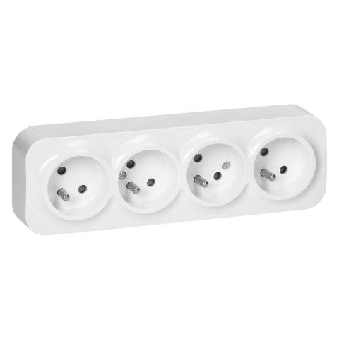 Gniazdo poczwórne ToDo 2P+Z IP20, 16A, 230V AC, biały, 8 sztuk Gniazdo poczwórne ToDo 2P+Z IP20, 16A, 230V AC, biały, 8 sztuk
